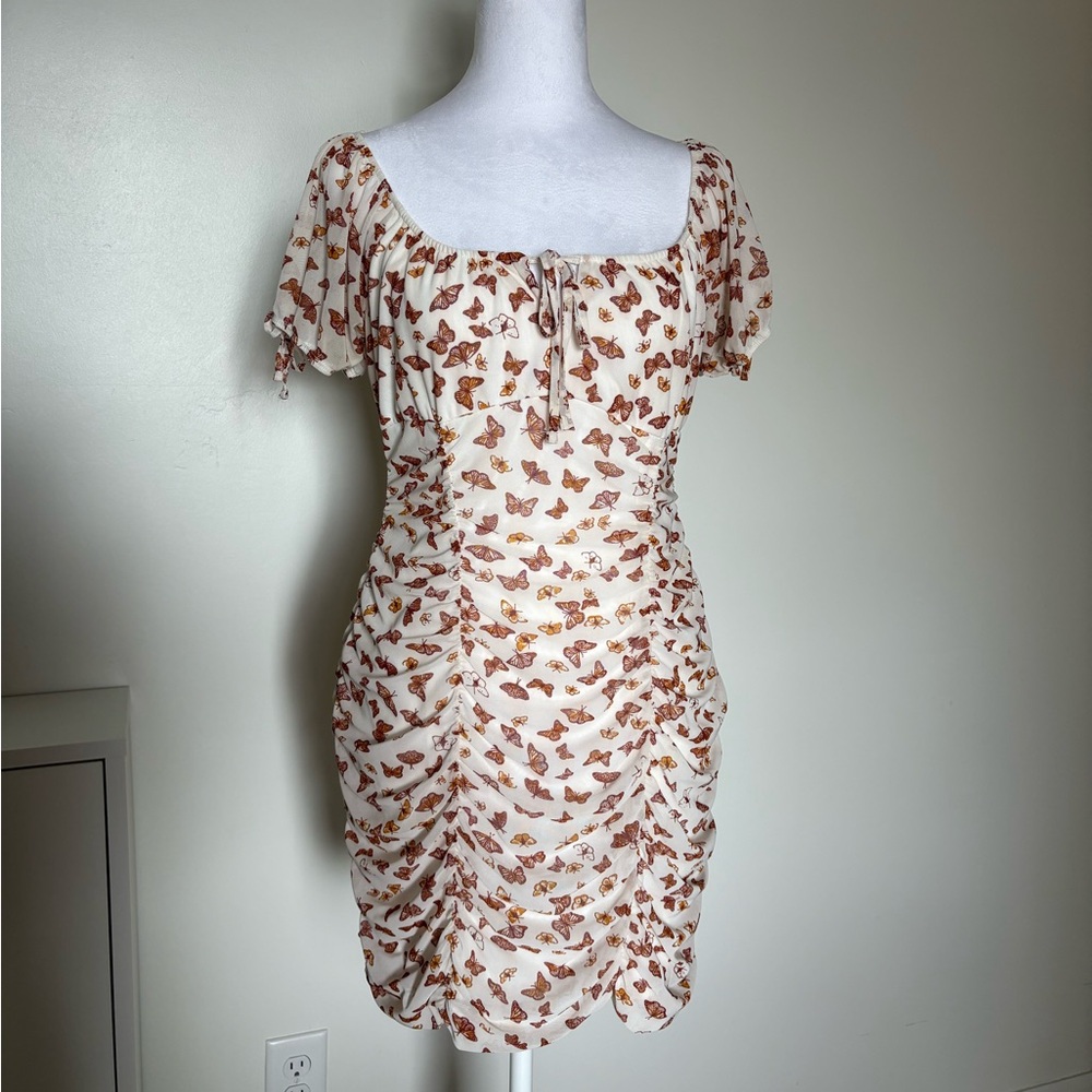 Ultra Flirt Butterfly Ruched Dress